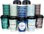 Disposable Coffee Cups with Lids 16 oz, 50 Pack Double-Walled Fun Designs by Bapmnicc