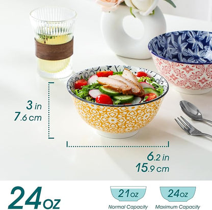 vancasso SELENE 24 oz Cereal Bowls Set of 6, Porcelain Soup Bowls | - Image 2
