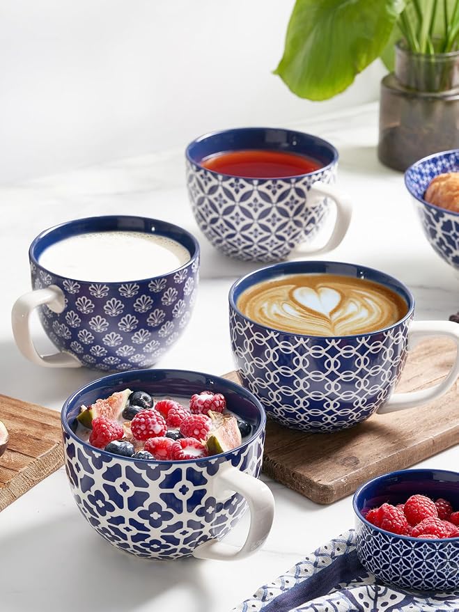 DOWAN Coffee Mugs Set of 4, 24 oz Large Coffee Mugs, Jumbo Soup Mugs - Image 4