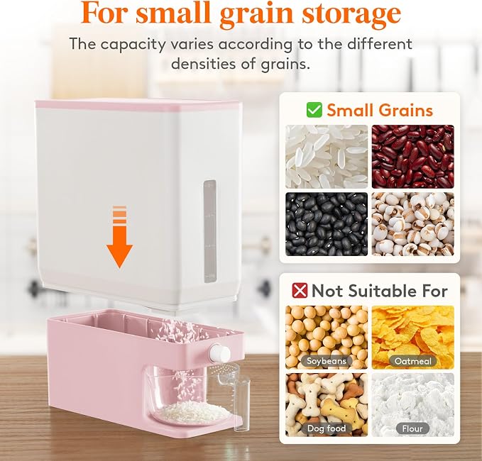 Lifewit Rice Dispenser 25 Lbs, Airtight Storage - Image 6