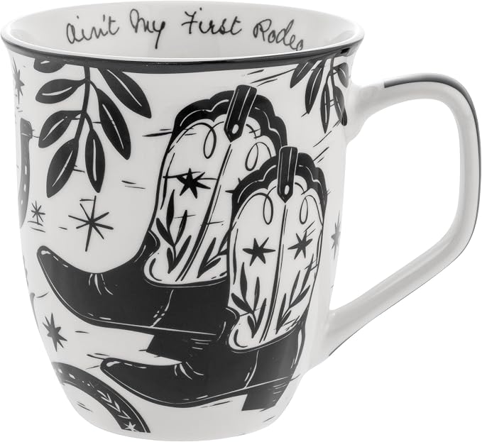 Karma Gifts 14 oz Black and White Boho Mug Western by KarmaGifts