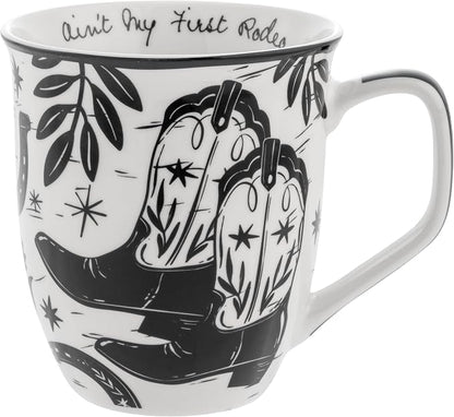 Karma Gifts 14 oz Black and White Boho Mug Western by KarmaGifts