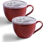 24oz Soup Mug with Handle & Lid, Microwave Soup Bowl/Cup, Ice Cream and by Hoilse