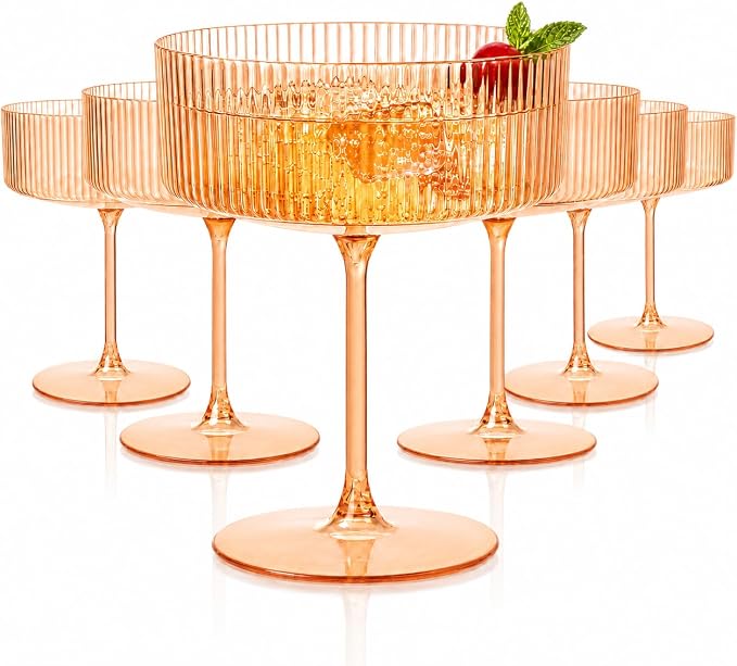Ciaell 12 Pack Amber Plastic Martini Glasses by Ciaell