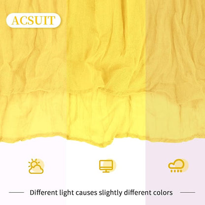 4 Pack Lemon Yellow Cheesecloth Table Runner 20 x 120 inch Gauze Table Runners - Image 6