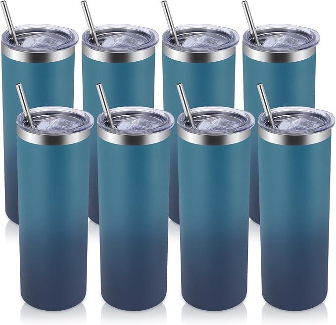 Volhoply 8 Pack Skinny Tumblers by LiveFully%EF%BC%8CDrinkFreely%E2%80%94KeepGoingwithVolhoply%EF%BC%81
