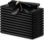 P Pothuiny 12 Pcs Black Satin Napkins 17 x 17 Inch, Satin Cloth Napkins | by P+Pothuiny