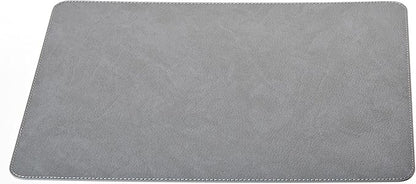 Nikalaz Set 4 Small Placemats and 4 Coasters, Table Mats Made in Europe Recycled Leather, Place Mats 15.7 x 11.8 inches and Coasters 3.9 x 3.9 inches (Dirty Grey)
