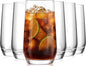Drinking Water Glass Cups Set, Crystal Clear tall Glass cups set of 6 by LUNAMANTHA