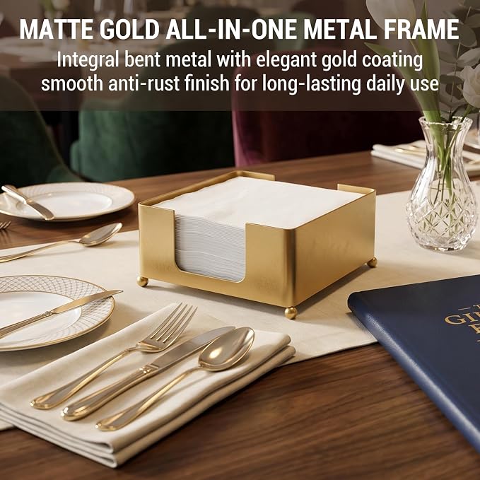 MyGift Modern Metal Square Napkin Holder - Image 2