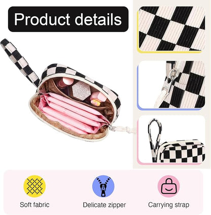 Corduroy Period Pouch for Women, Cute Sanitary Pad Pouch - Image 3