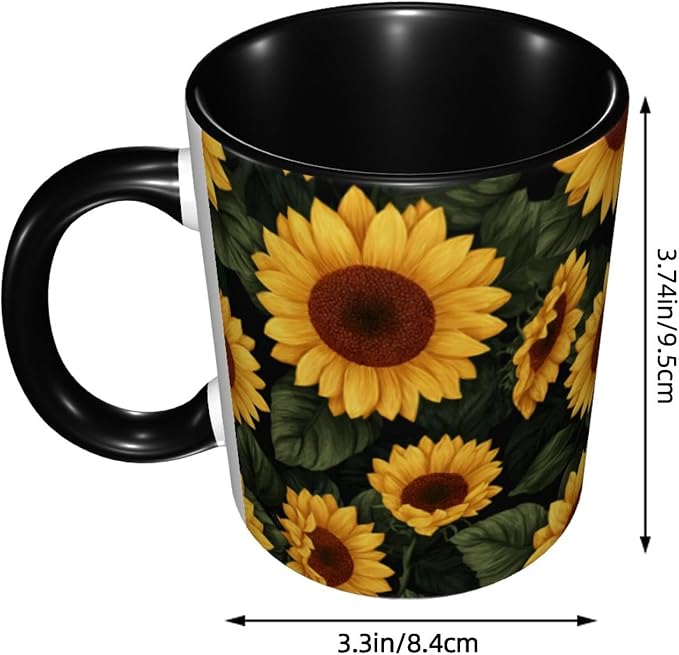 Yrebyou Sunflower Coffee Mug 11oz Ceramic Cup - Image 2