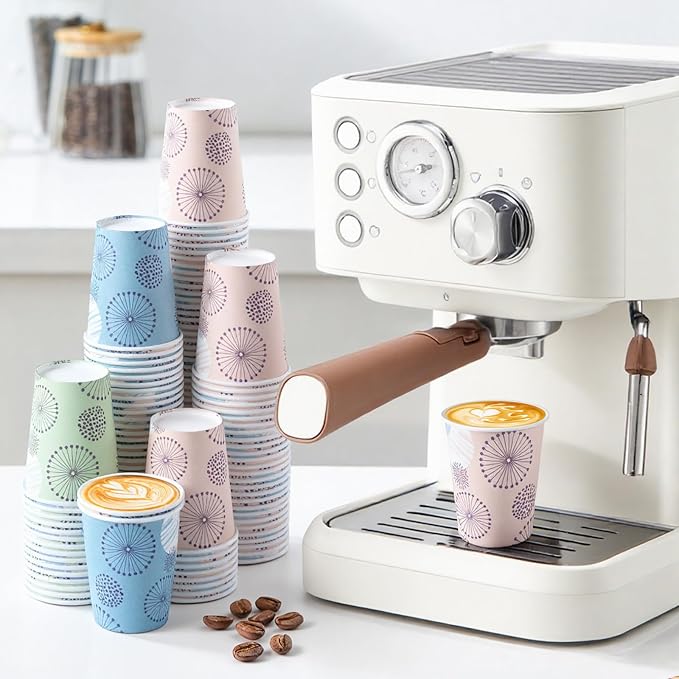 Clawsoff 300 Pack Paper Cups 8 oz, Disposable Coffee Cups 8 OZ（Colourful ） | - Image 4