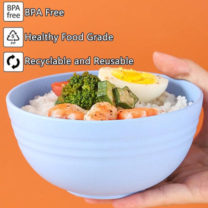 Unbreakable Wheat Straw Cereal Bowls Set of 4, 24 OZ Microwave and Dishwasher - Image 5