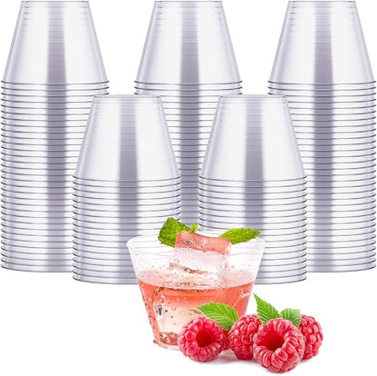 JOLLY CHEF 5 oz 100 Pack Small Clear Disposable Cups, Disposable Plastic Shot by JOLLYCHEF