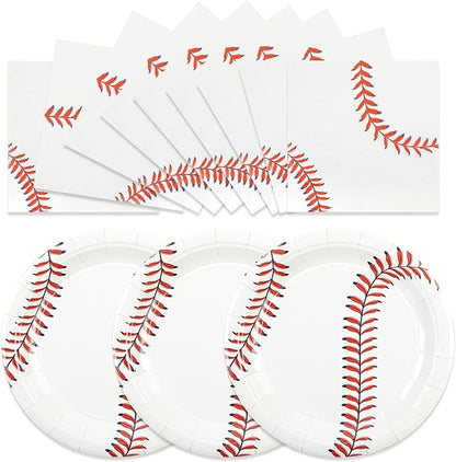 50pcs Baseball Plates and Napkins Party Supplies, 7Inch | Baseball Themed by Unknown