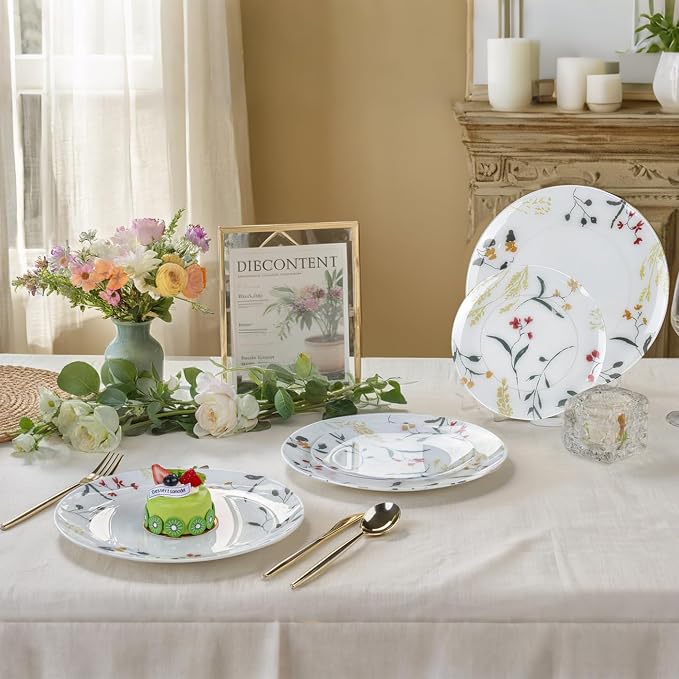 U-QE 20Pcs Wildflower Plastic Plates - Image 6