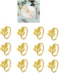 14K Gold Napkin Rings Set of 12, Metal Gold Napkins Rings Holder Buckles by FAZKAR