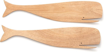 Ironwood Gourmet Acacia Wood Whale Salad Serving Utensils by Ironwood