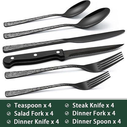 EWFEN 24-Piece Black Silverware Set - Image 2
