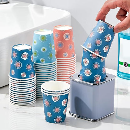 SIUQ 600 Pack 5 oz Paper Cups Disposable Small Bathroom Mouthwash Cups | Daisy - Image 2