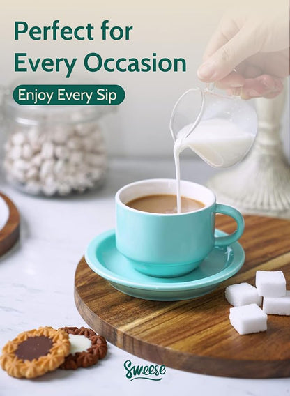 Sweese 4 Ounce Porcelain Stackable Espresso Cups - Image 5
