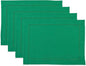 Solino Home Linen Cloth Placemats Set of 4-100% Pure Linen Hemstitch Emerald Green Placemats 14 x 19 Inch - Classic Hemstitch Table Place Mats for St Patricks Day