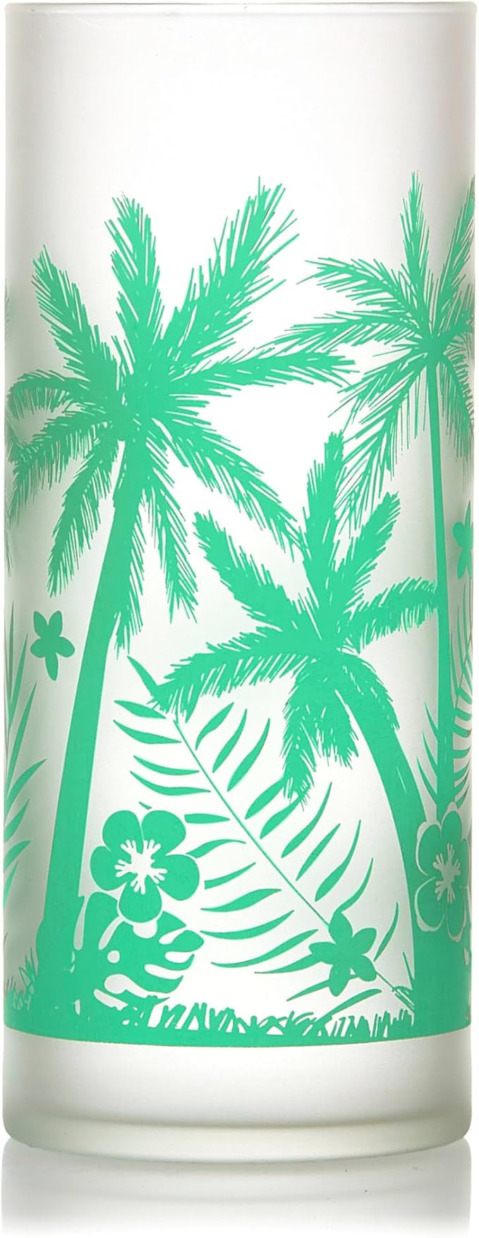 Libbey Vintage Palms Drinking Glasses Set of 4, Retro Palm Tree Design Glass - Image 6