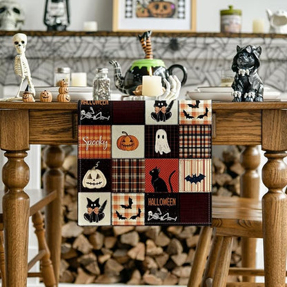Artoid Mode 210 GSM Halloween Table Runner 13x36 Inch Home Party Decor | Black - Image 2