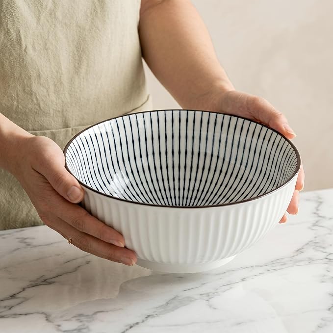 QINLANG 60 oz Large Soup Bowl, Pho Bowls, Japanese Ramen Bowls Set of 3 - Image 7