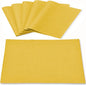 Linen Fabric Placemats Set of 6, Machine Washable, Heat Resistant, Wrinkle Free, Thick Polyester Kitchen Place Mats for Dining Table (Yellow)