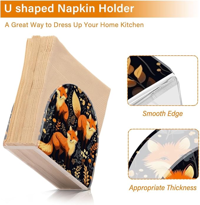 Napkin Holder, Cartoon Foxes Napkin Holder - Image 3