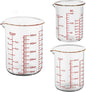 3 Piece Glass Measuring Cup Set, Includes 1/2-Cup, and 2-Cup High Borosilicate by AckersBORO33
