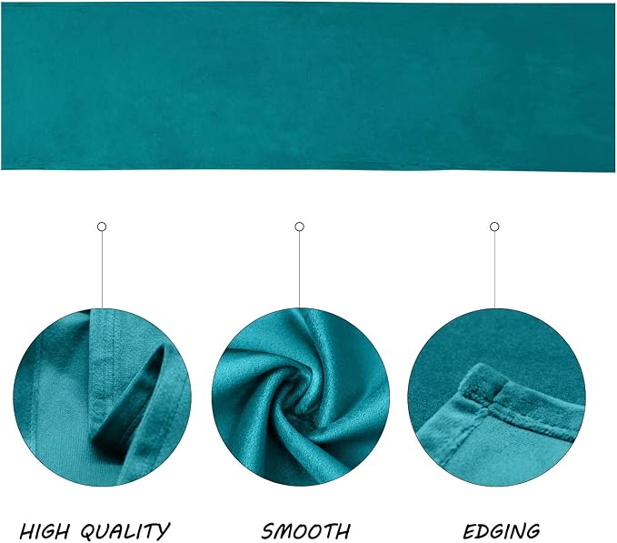BALCONY & FALCON Table Runner Velvet Sky Blue 14"x95" | Elegant, Fall Decor - Image 2