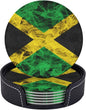 6 Pack Jamaica Flag Leather Coaster by GTEVUTS