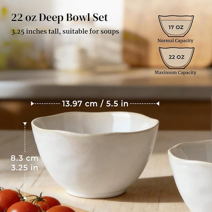 DOWAN 22 oz Cereal Bowls, Deep Ceramic Bowls - Image 2