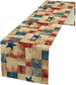 4th of July Table Runner, Rustic Vintage Country Red White Blue American Stars by JanJCurt