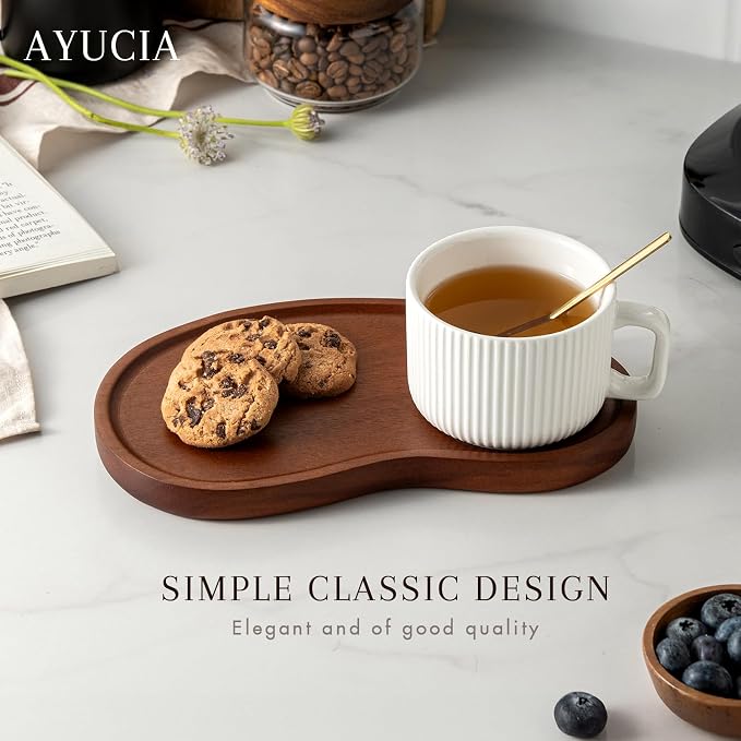 Tea Cup and Saucer Set, 8OZ Cappuccino Cup - Image 2
