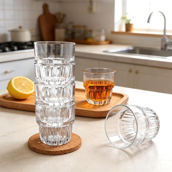 5oz Mini Old Fashioned Whisky Glasses 4 Pack, Small Juice & Cortado Glasses | - Image 5