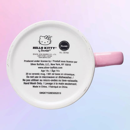 Silver Buffalo Sanrio Hello Kitty Rainbow, 3D Sculpted Handle Mug, 20oz | Polka - Image 8