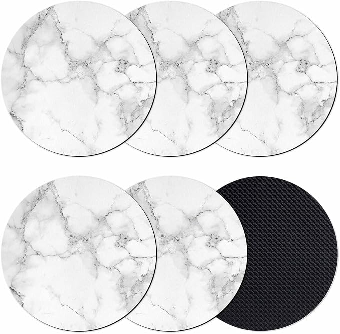 Abstract Marble Coasters Set of 6, Minimalist Art Back Texture Simple Style by Unknown