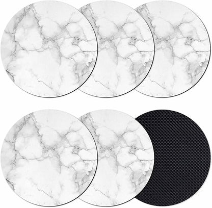 Abstract Marble Coasters Set of 6, Minimalist Art Back Texture Simple Style by Unknown