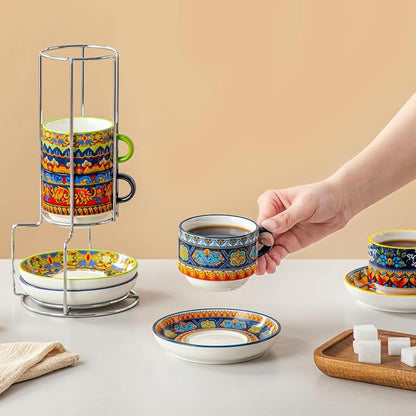 vancasso 4 Oz Bohemian Espresso Cups Set of 4 - Image 5