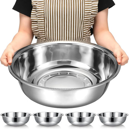 Nuogo 4 Pcs Stainless Steel Mixing Bowls Metal Mixing Bowls Extra Large Basin by Nuogo