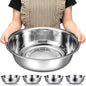 Nuogo 4 Pcs Stainless Steel Mixing Bowls Metal Mixing Bowls Extra Large Basin by Nuogo