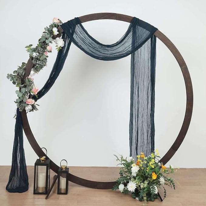 Efavormart 20ft Navy Blue Gauze Cheesecloth Wedding Arch Drapery Fabric by efavormart