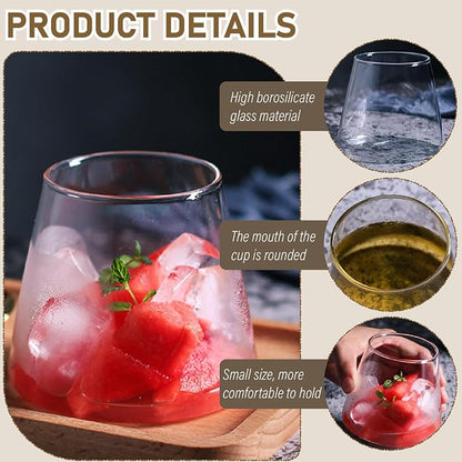 2Pcs Japanese Glassware, 10oz Creative Stemless Wine Glass Heat-Resistant - Image 6
