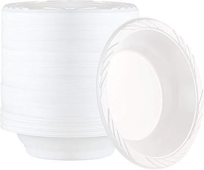 200 Count Disposable 18 ounce White Plastic Soup Bowls by PLASTICPRO