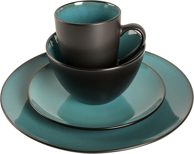 Gibson Elite Soho Lounge 16-Piece Round Reactive Glaze Stoneware Dinnerware Set - Image 3