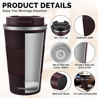 MOMSIV 17oz Travel Coffee Mug, Insulated Coffee Cup - Image 5